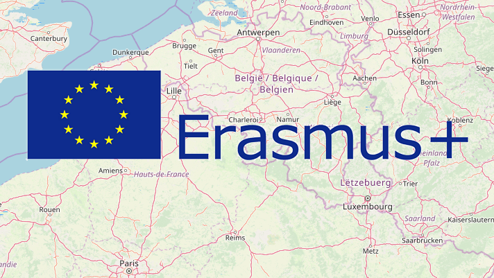 Erasmus-Logo with map section